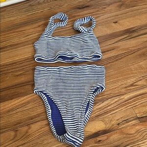 Striped Blue Bikini Set